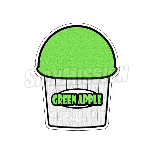 Signmission GREEN APPLE FLAVOR Italian Iceshaved ice cart trailer stand sticker, D-DC-48-Green Apple Flavor D-DC-48-Green Apple Flavor - main